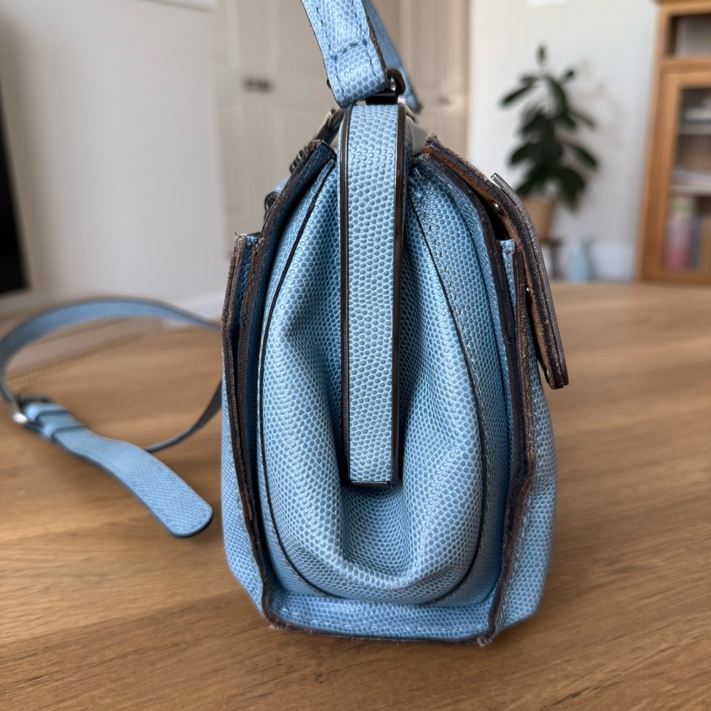 Patricia Nash Sky Blue Satchel with Silver Trim - Picture 5 of 14